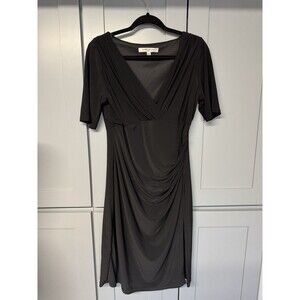 EVAN PICONE Size 12 Sheath Dress Black  Short Sleeve Stretch Work‎ Wear Cocktail